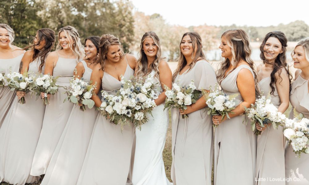 tan bridesmaid dresses